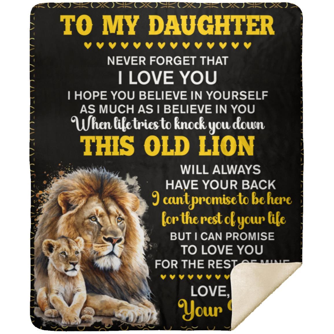 To My Daughter, This Old Lion Blanket | Valentine's Day, College , Birthday Gift
