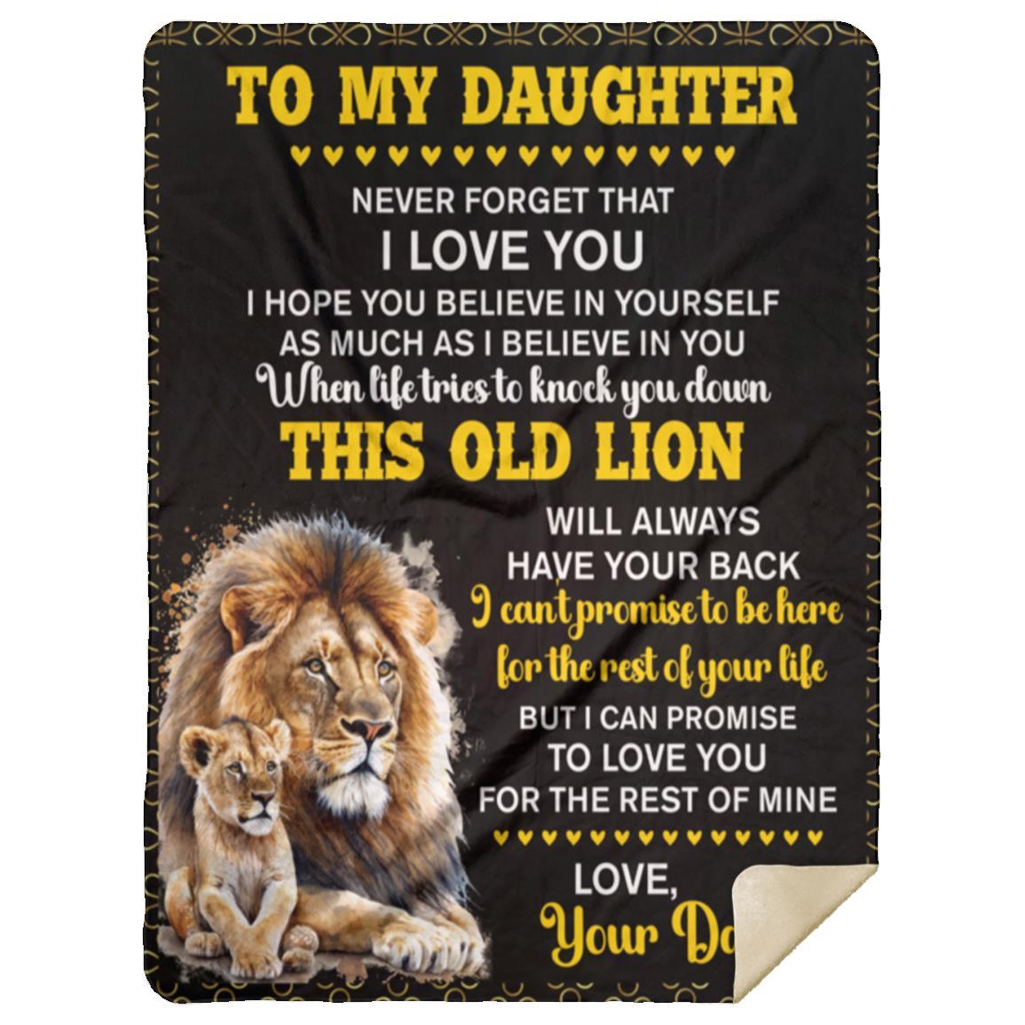 To My Daughter, This Old Lion Blanket | Valentine's Day, College , Birthday Gift