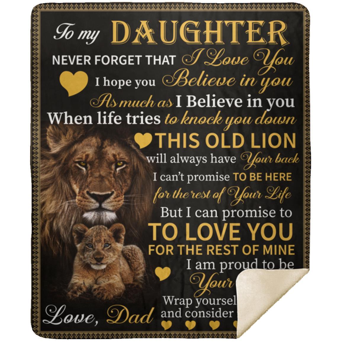 To My Daughter Blanket, This Old Lion | Valentine's Day, Birthday, College Gift