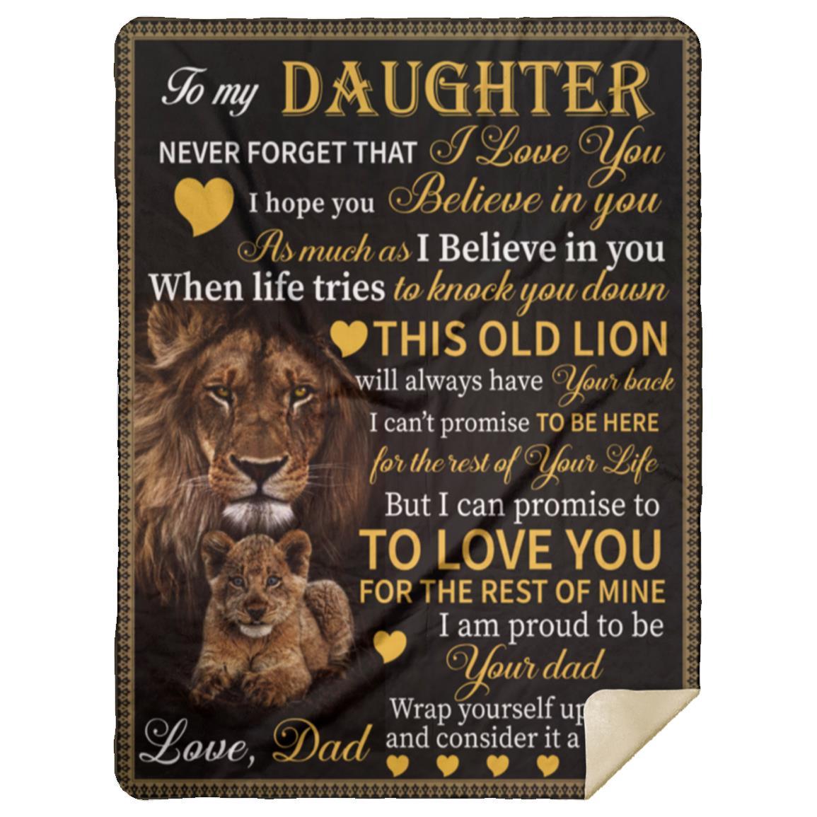 To My Daughter Blanket, This Old Lion | Valentine's Day, Birthday, College Gift