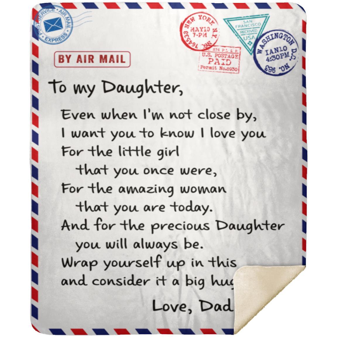 My Daughter Blanket | Love Dad | Christmas Gift, Birthday Gift, Graduation, to College Gift