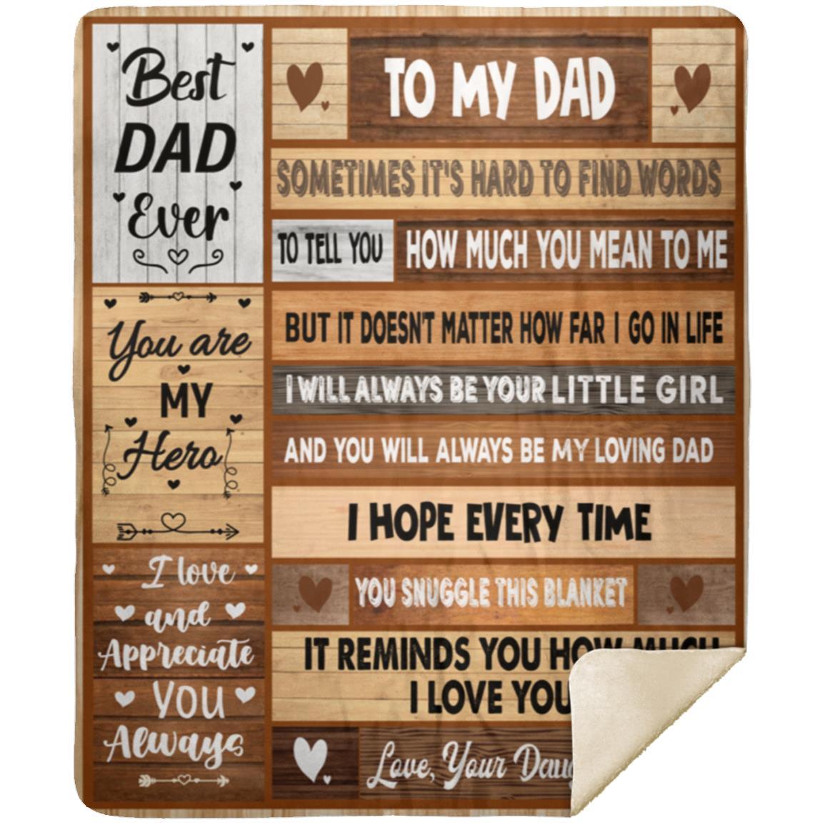 To My Dad | Best Dad Ever Blanket | Christmas, Birthday, Valentine's Day Gift