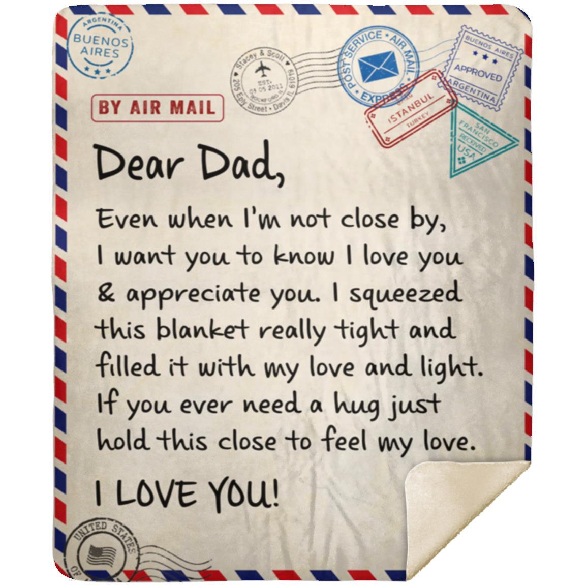Dear Dad Letter Blanket | Christmas, Birthday, Valentine's Day Gift