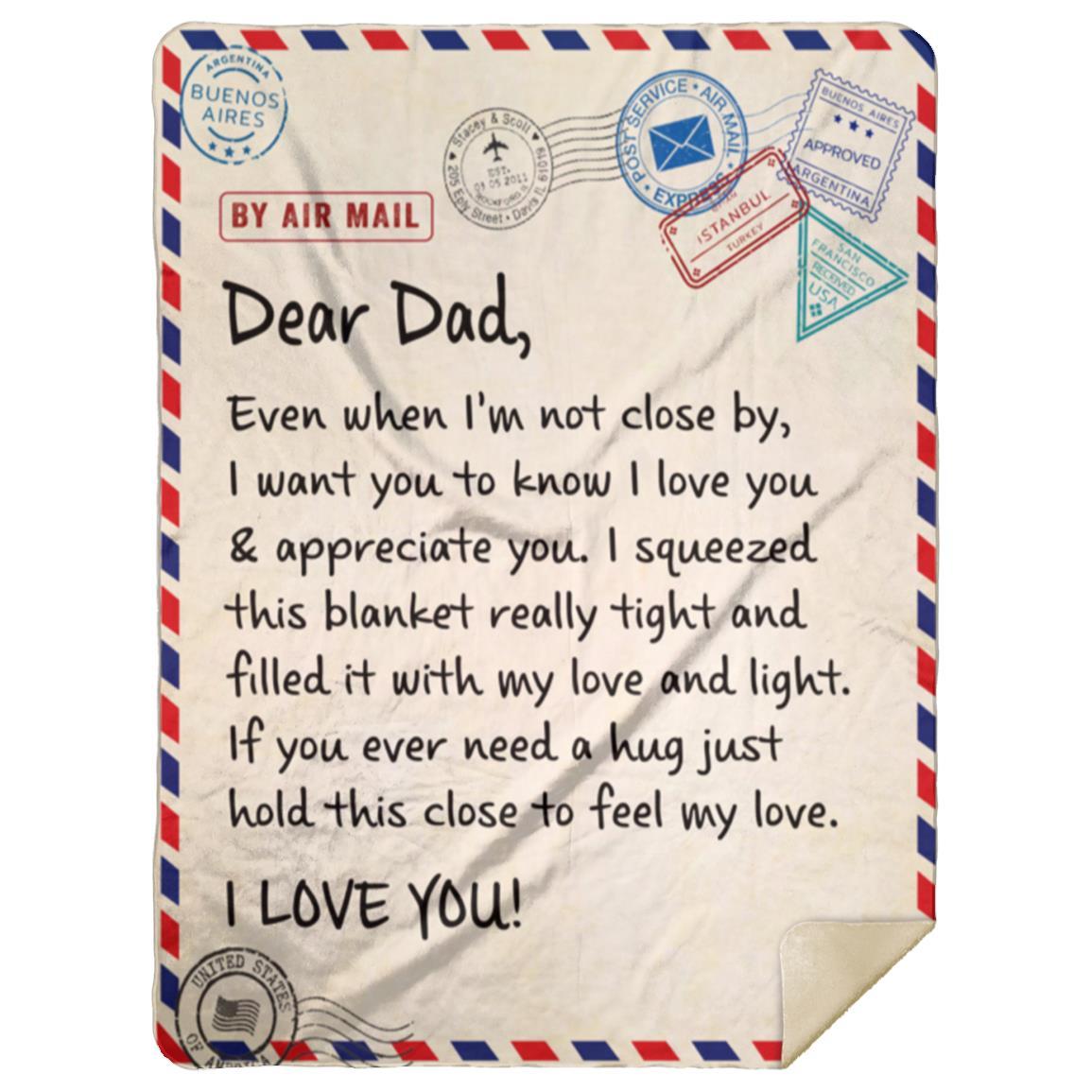 Dear Dad Letter Blanket | Christmas, Birthday, Valentine's Day Gift