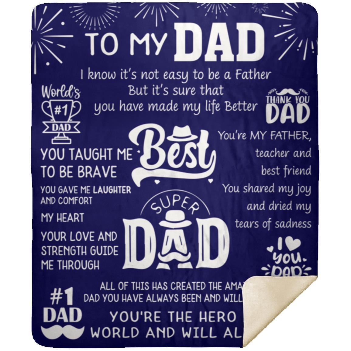 To My Dad, You're the Hero in My Life Blanket | Birthday Gift, Valentine's day Gift, Father's Day Gift