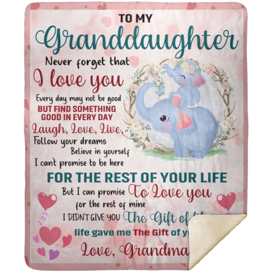 To My Granddaughter, I Love You for the Rest of Your Life Blanket