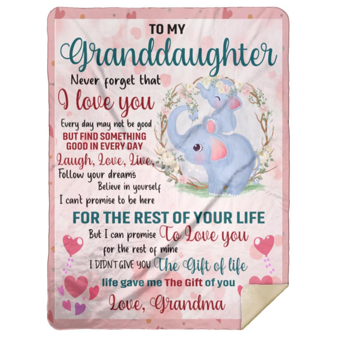 To My Granddaughter, I Love You for the Rest of Your Life Blanket