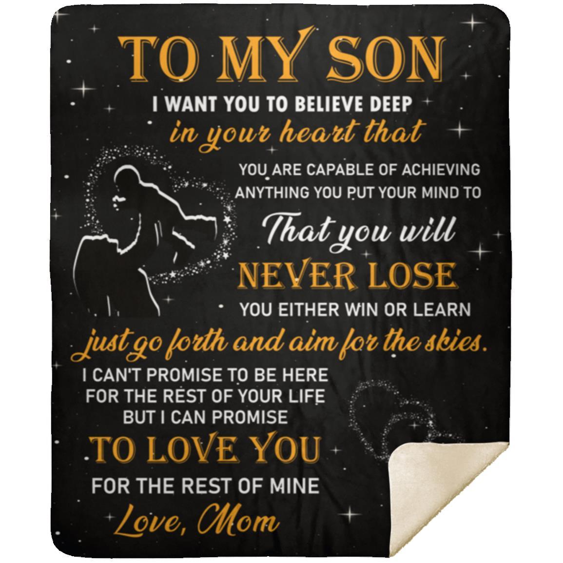 To My Son Blanket | Promise to Love You For the Rest of My Life | Birthday Gift, Special Occasions
