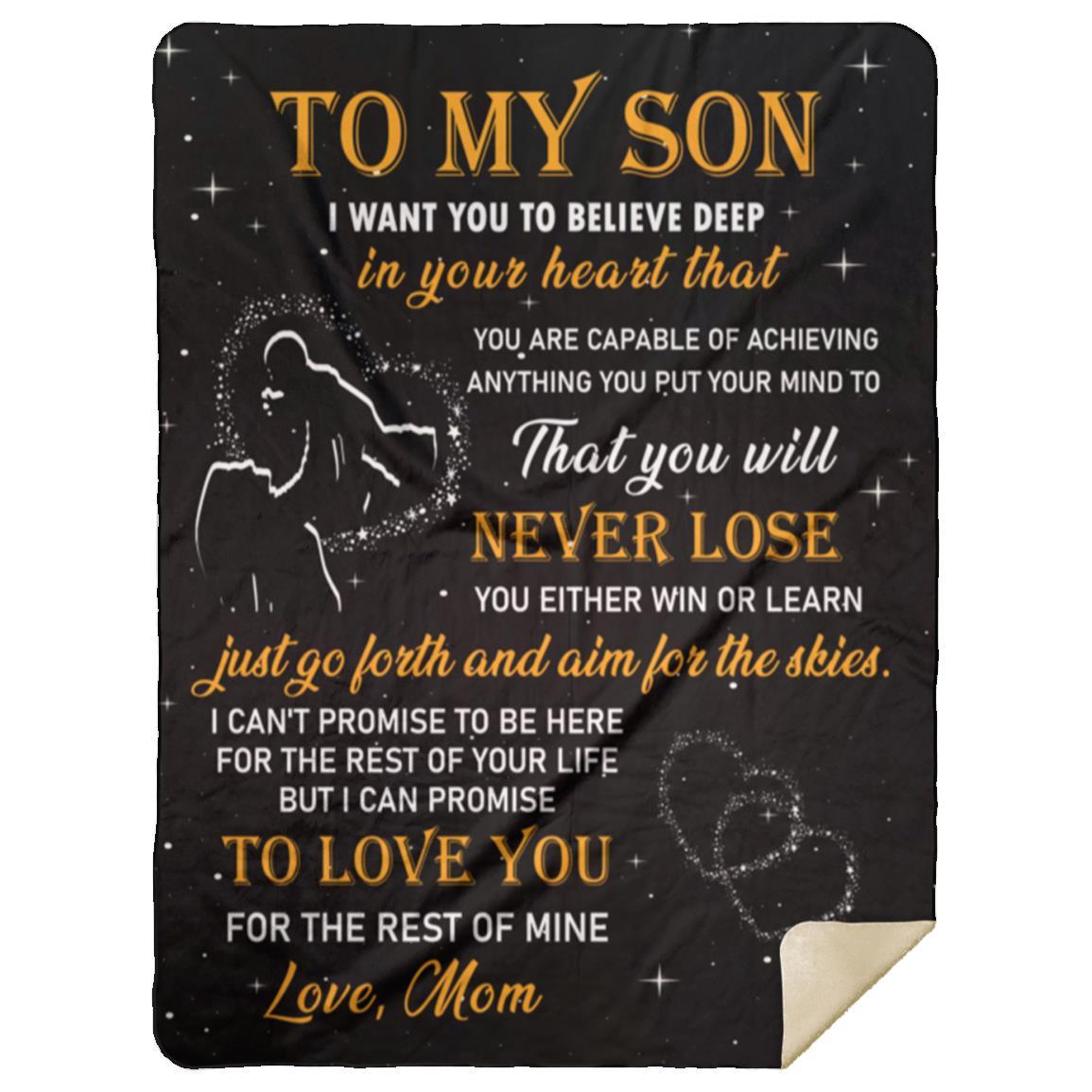 To My Son Blanket | Promise to Love You For the Rest of My Life | Birthday Gift, Special Occasions