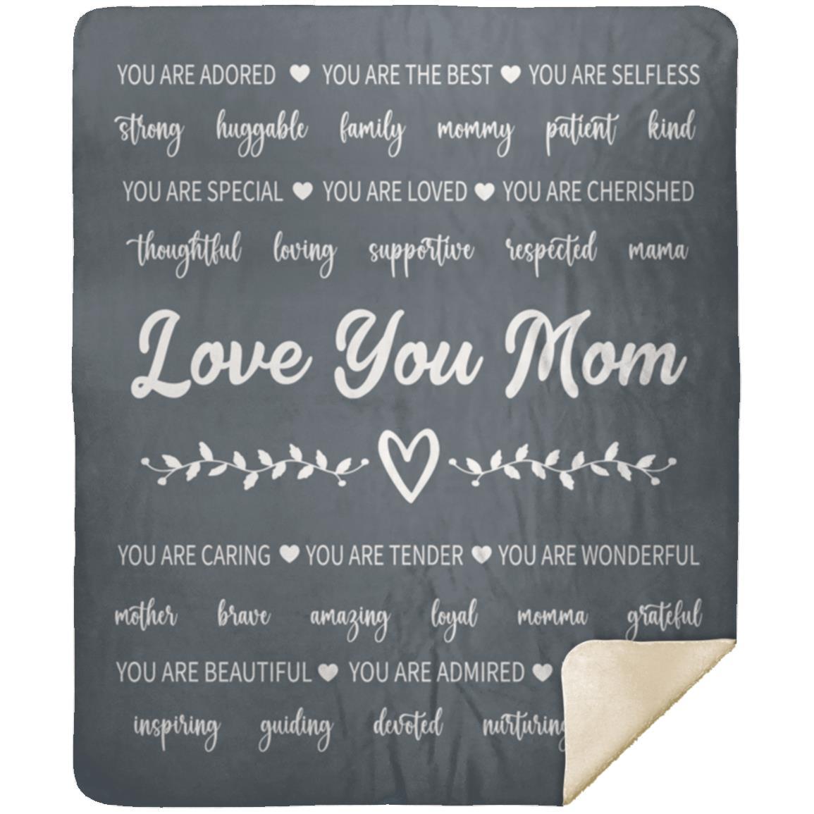 I Love You Mom Blanket | Birthday Gift, Valentine's Day Gift, Christmas Gift