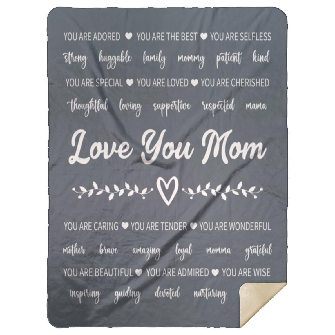 I Love You Mom Blanket | Birthday Gift, Valentine's Day Gift, Christmas Gift