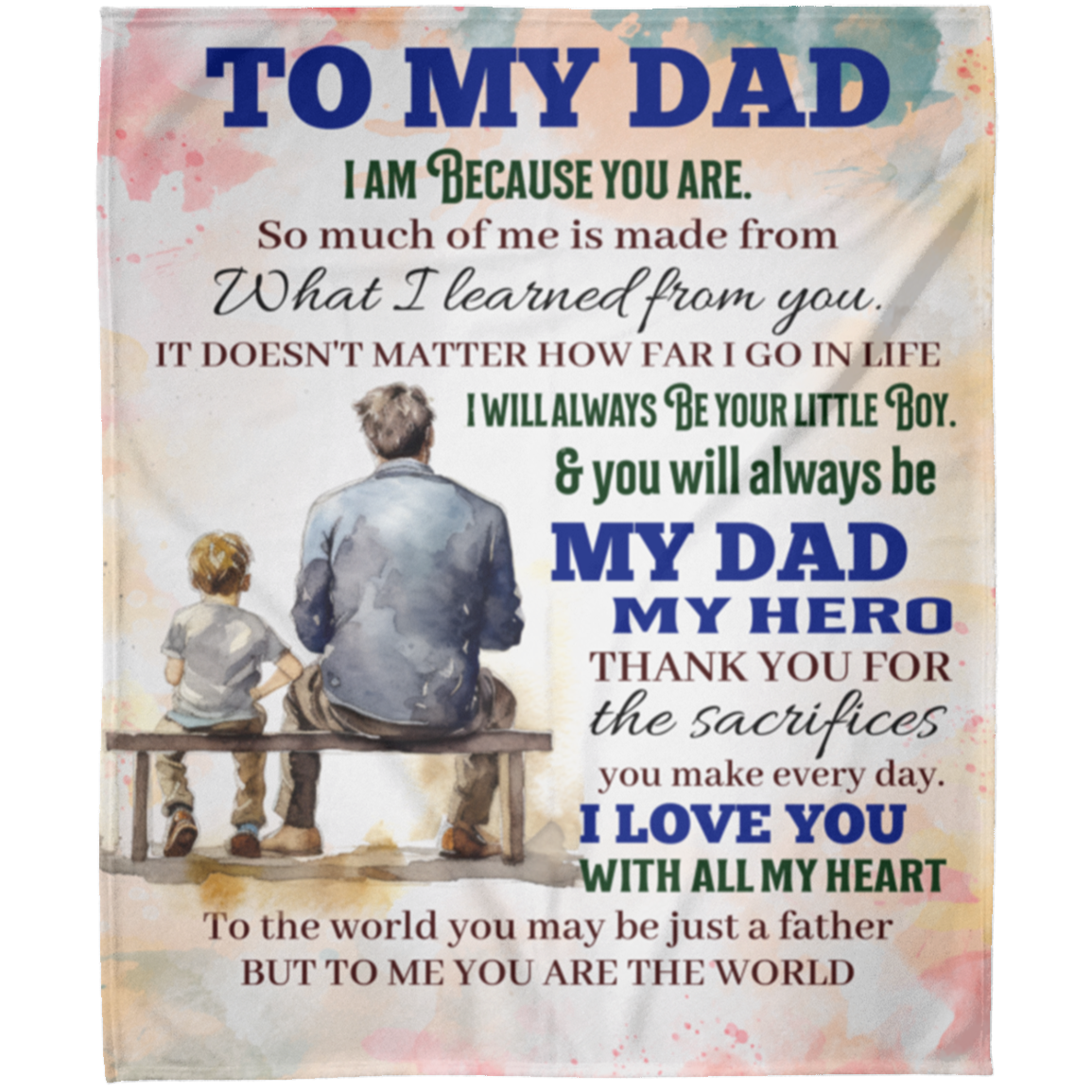 To My Dad | My Hero - Arctic Fleece Blanket 50x60