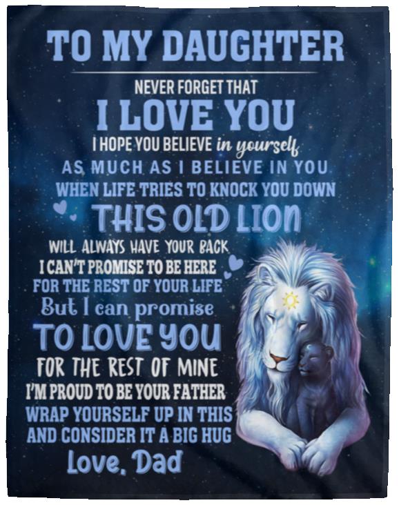 To My Daughter, I Love You Blanket | Valentine's Day, College, Birthday Gift