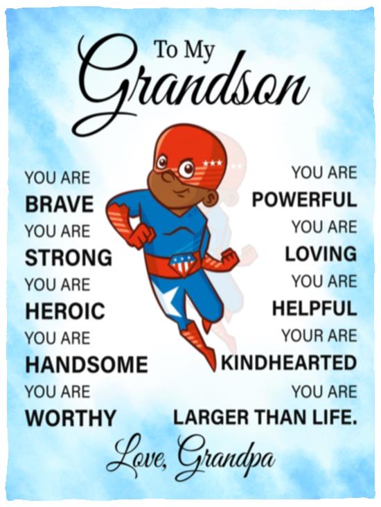 To My Grandson, You are Kindhearted Blanket | Christmas Gift, Birthday Gift