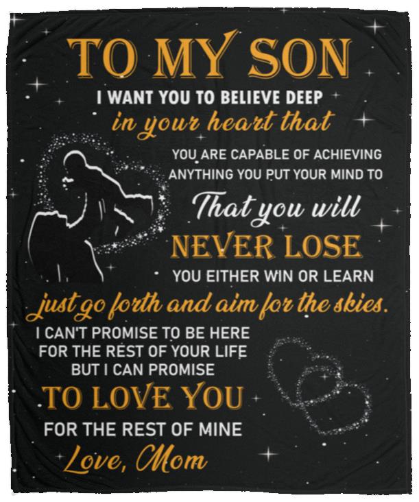 To My Son Blanket | Promise to Love You For the Rest of My Life | Birthday Gift, Special Occasions