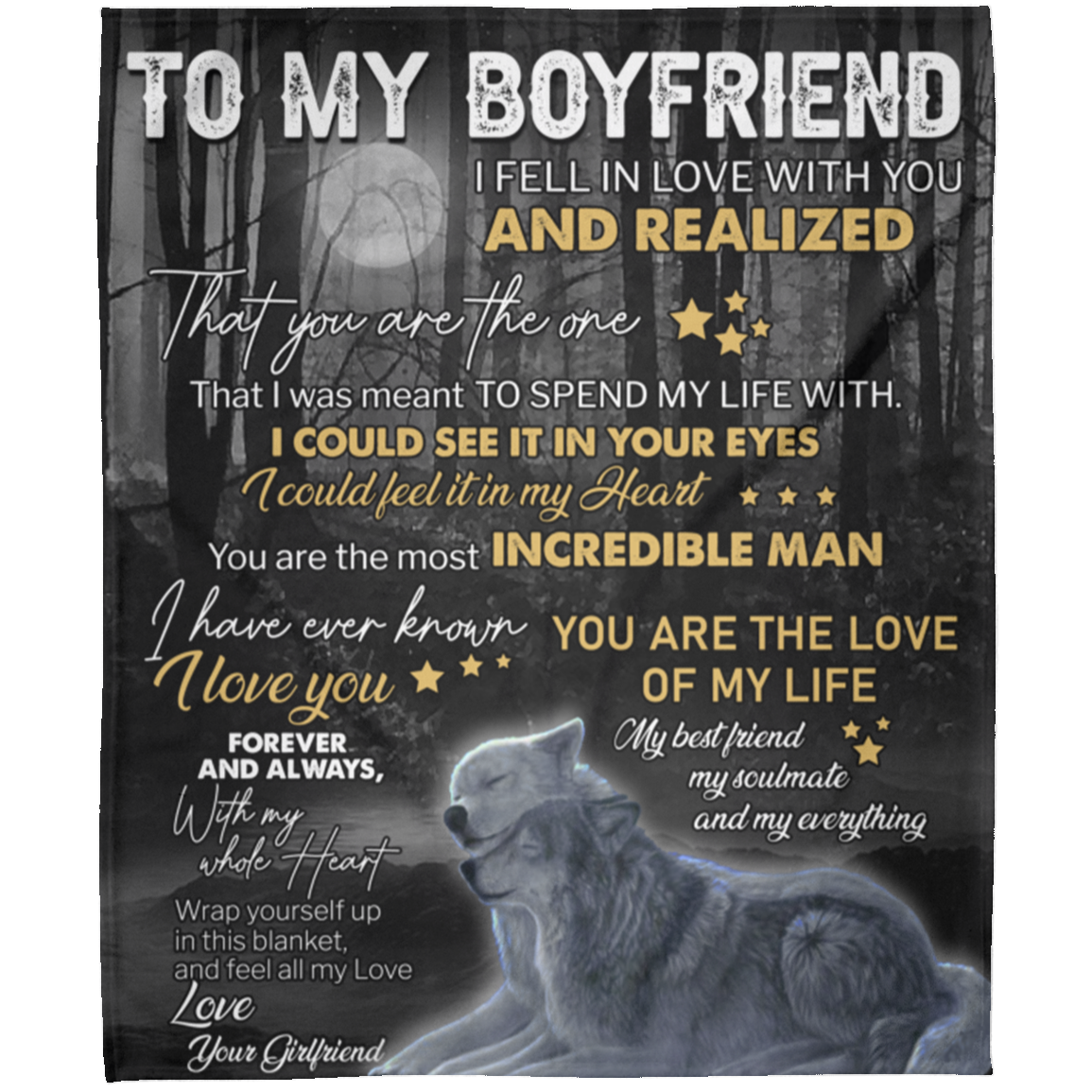 To My Boyfriend | Most Incredible Man | Arctic Fleece Blanket 50x60