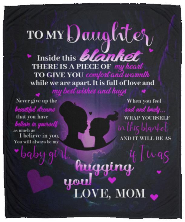 To My Daughter, Piece of My Heart Blanket | Christmas Gift, Birthday Gift