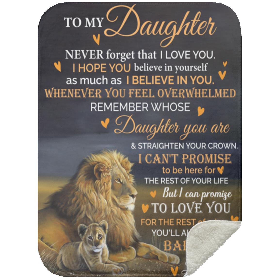 To My Daughter, When You Feel Overwhelmed Blanket | Valentine's Day, Birthday, College Gift