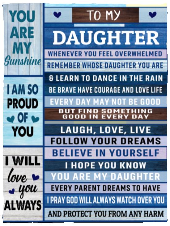 To My Daughter | I'm So Proud of You Blanket | Birthday Gift, Christmas Gift, Valentine's Day Gift