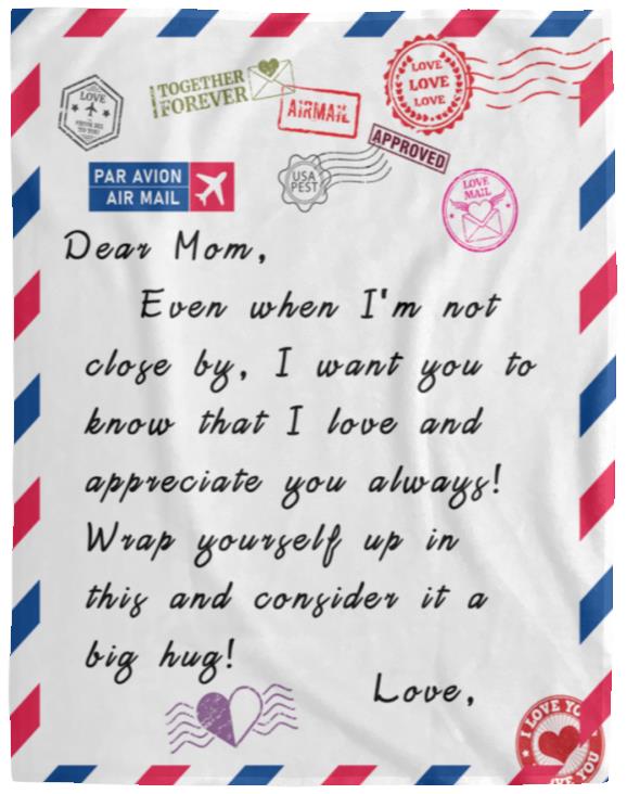 Dear Mom Letter Blanket | Valentine's Day Gift, Birthday Gift, Christmas Gift