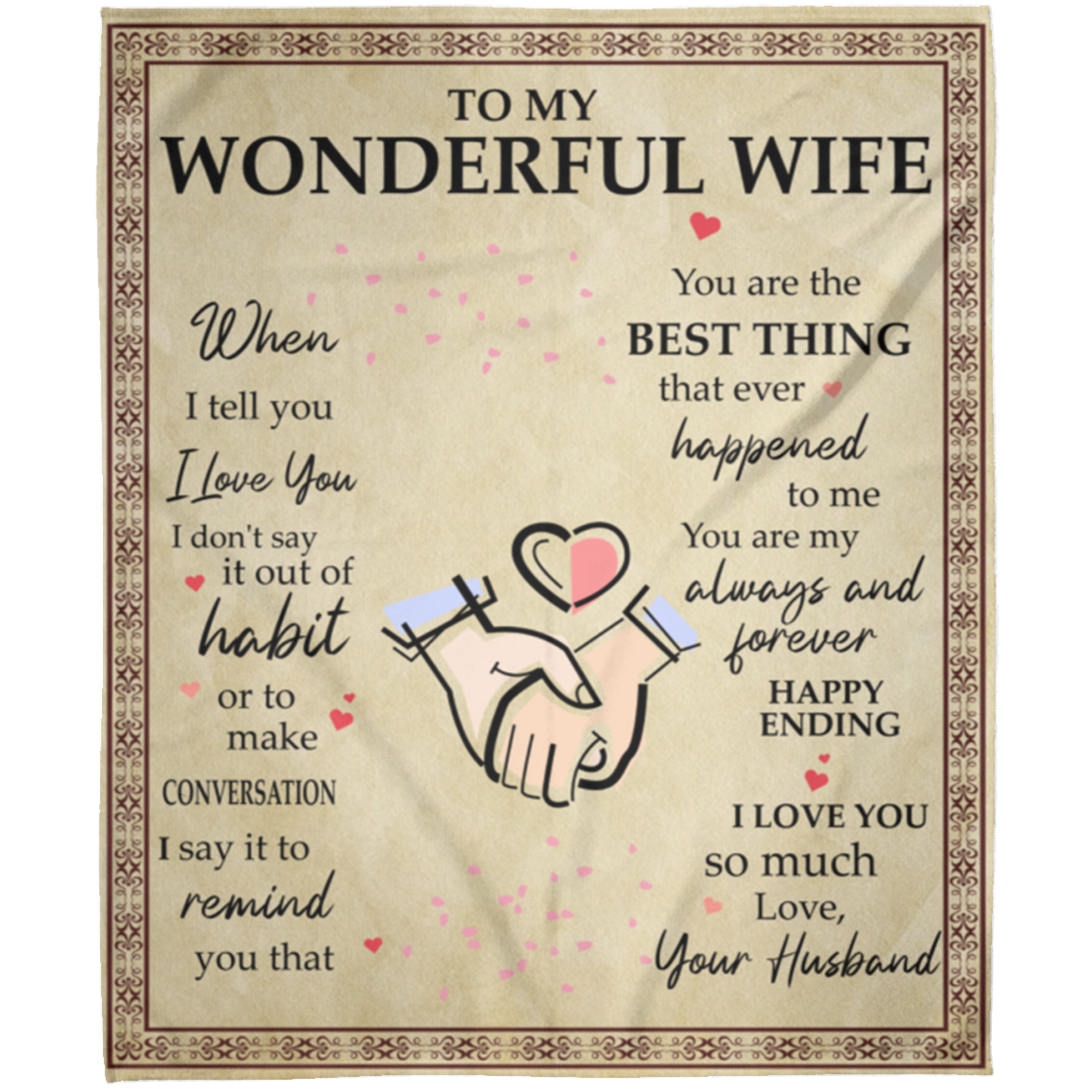 To My Wonderful Wife | Best Thing that ever happened to me |Arctic Fleece Blanket 50x60