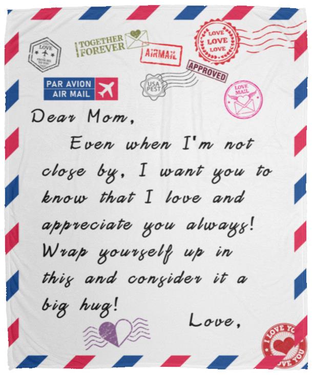 Dear Mom Letter Blanket | Valentine's Day Gift, Birthday Gift, Christmas Gift