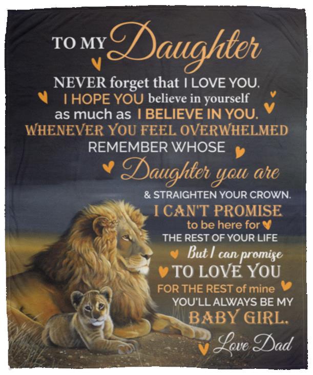 To My Daughter, When You Feel Overwhelmed Blanket | Valentine's Day, Birthday, College Gift