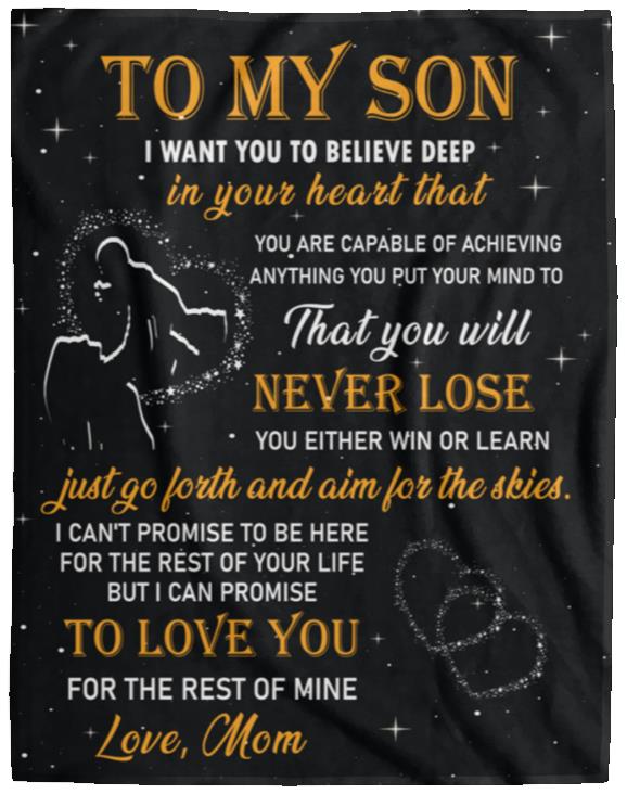 To My Son Blanket | Promise to Love You For the Rest of My Life | Birthday Gift, Special Occasions