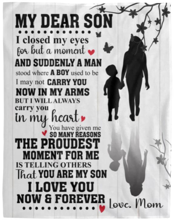 My Dear Son Blanket | Christmas Gift, Birthday Gift, Father's Day Gift