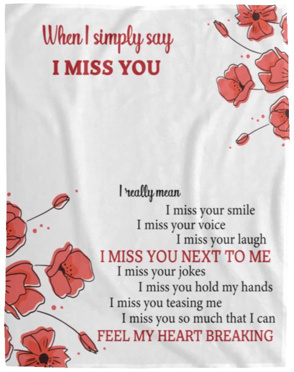I Miss You Blanket | Valentine's Day Gift, Birthday Gift, Christmas Gift