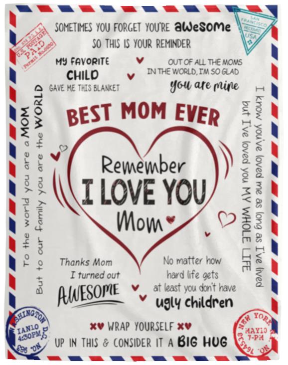 Best Mother Ever Blanket | Valentine's Day Gift, Birthday Gift, Christmas Gift