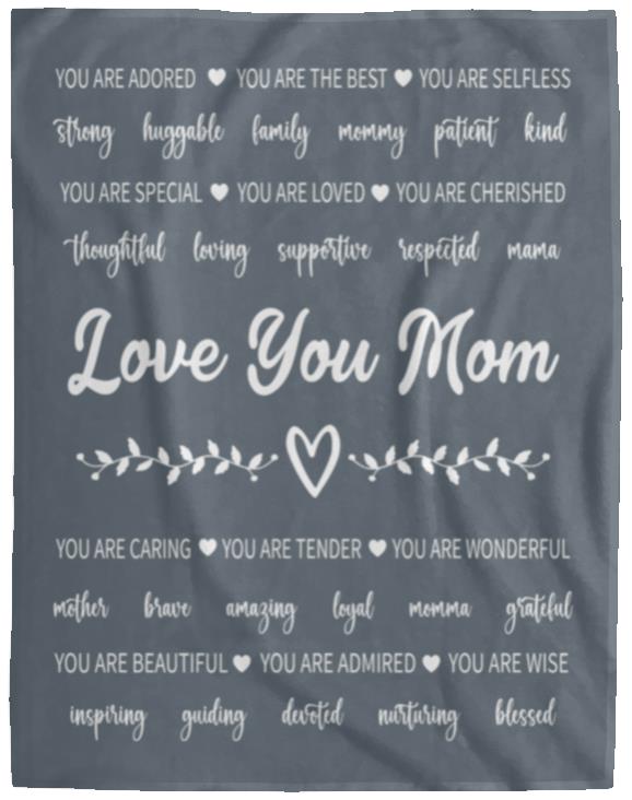 I Love You Mom Blanket | Birthday Gift, Valentine's Day Gift, Christmas Gift