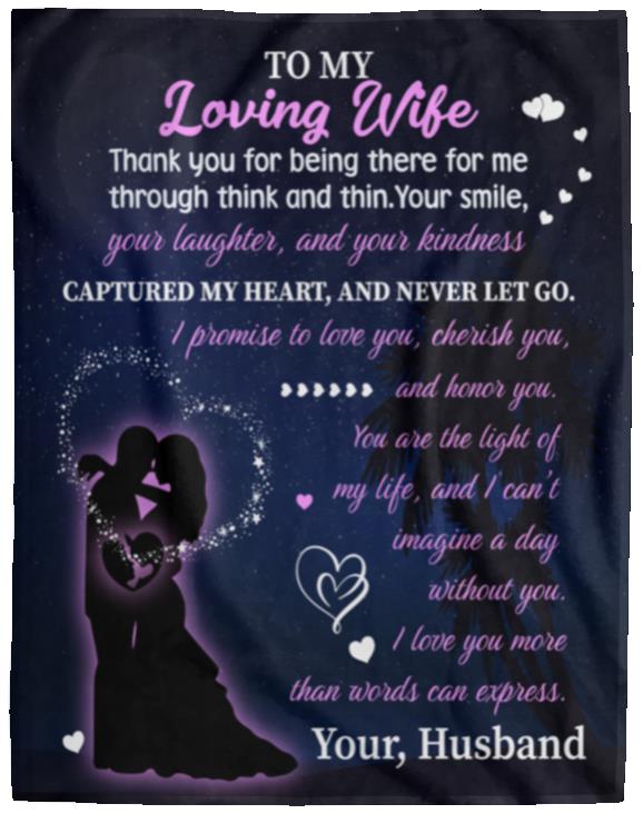 To My Loving Wife Blanket | Christmas Gift, Mother's Day Gift, Birthday Gift