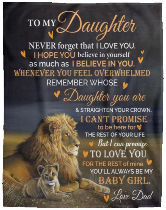 To My Daughter, When You Feel Overwhelmed Blanket | Valentine's Day, Birthday, College Gift