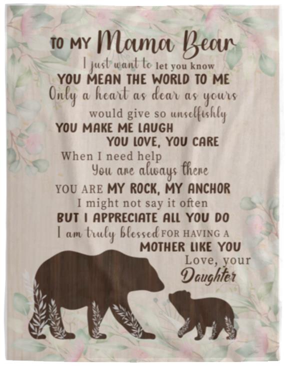 Mama Bear Blanket | Christmas Gift, Mother's Day Gift
