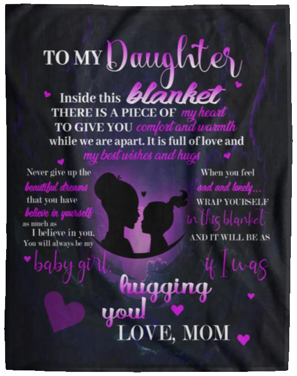 To My Daughter, Piece of My Heart Blanket | Christmas Gift, Birthday Gift