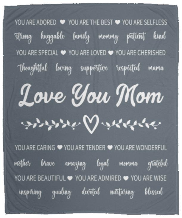 I Love You Mom Blanket | Birthday Gift, Valentine's Day Gift, Christmas Gift