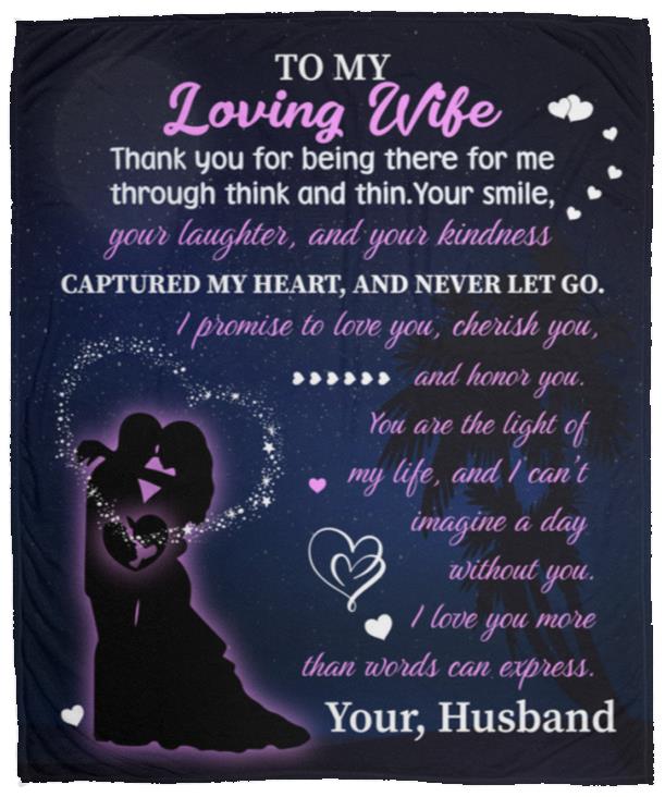 To My Loving Wife Blanket | Christmas Gift, Mother's Day Gift, Birthday Gift