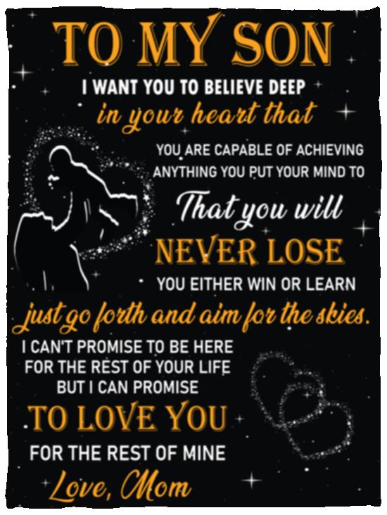 To My Son Blanket | Promise to Love You For the Rest of My Life | Birthday Gift, Special Occasions