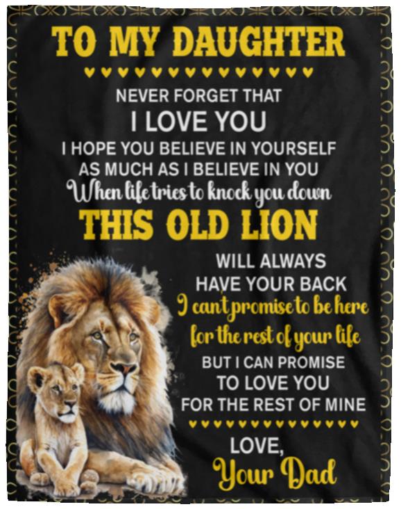 To My Daughter, This Old Lion Blanket | Valentine's Day, College , Birthday Gift