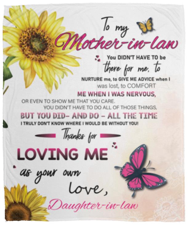 To My Mother-in-law Blanket | Valentine's Day Gift, Birthday Gift, Christmas Gift