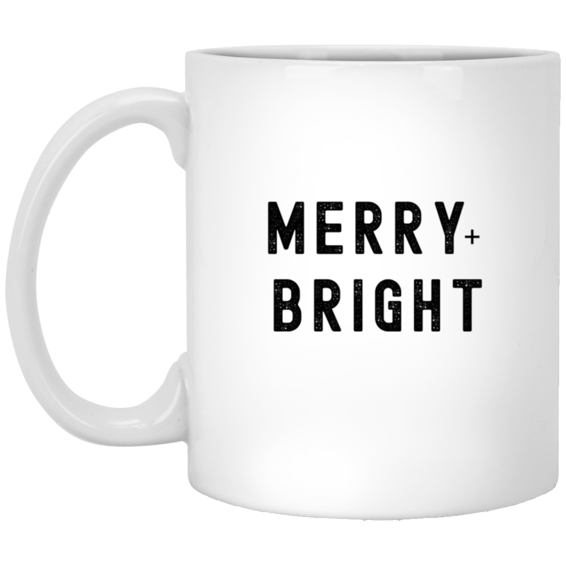 Merry + Bright Christmas 11 oz. White Mug