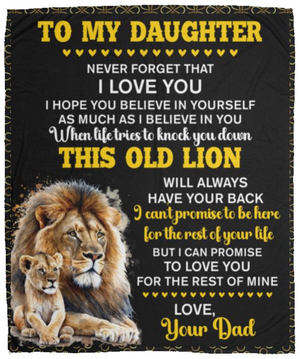To My Daughter, This Old Lion Blanket | Valentine's Day, College , Birthday Gift