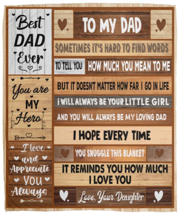 To My Dad | Best Dad Ever Blanket | Christmas, Birthday, Valentine's Day Gift