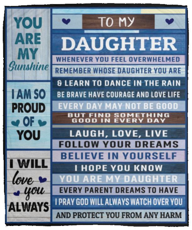 To My Daughter | I'm So Proud of You Blanket | Birthday Gift, Christmas Gift, Valentine's Day Gift