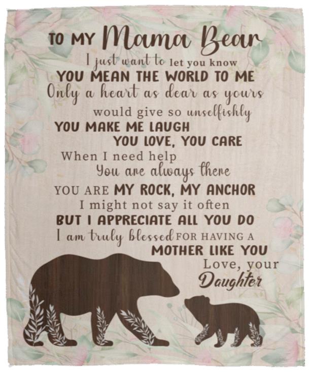 Mama Bear Blanket | Christmas Gift, Mother's Day Gift