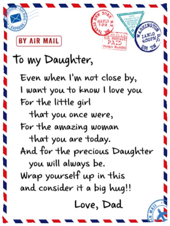 My Daughter Blanket | Love Dad | Christmas Gift, Birthday Gift, Graduation, to College Gift
