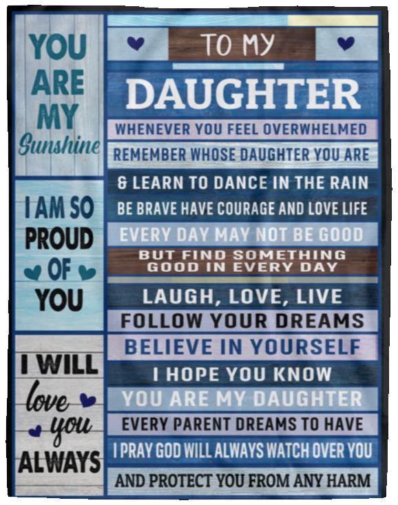 To My Daughter | I'm So Proud of You Blanket | Birthday Gift, Christmas Gift, Valentine's Day Gift