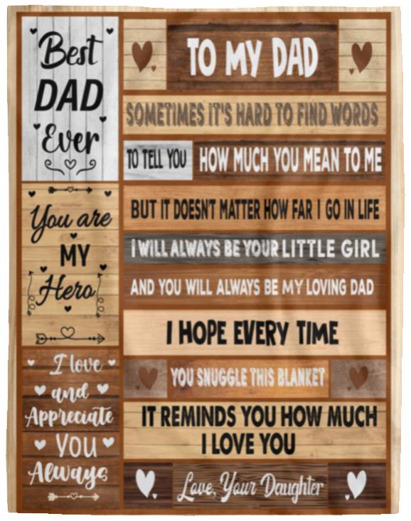 To My Dad | Best Dad Ever Blanket | Christmas, Birthday, Valentine's Day Gift