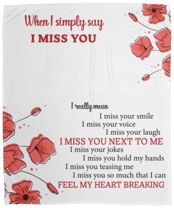 I Miss You Blanket | Valentine's Day Gift, Birthday Gift, Christmas Gift
